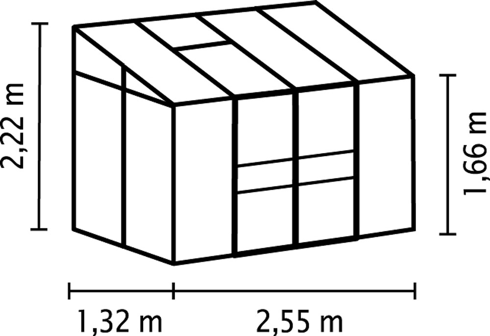 Växthus Ida 3300 grön/glas