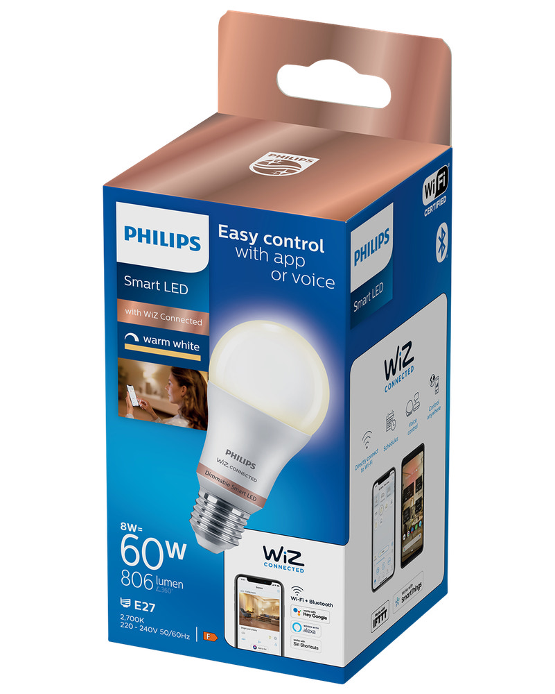 Philips smart 8w e27 warm