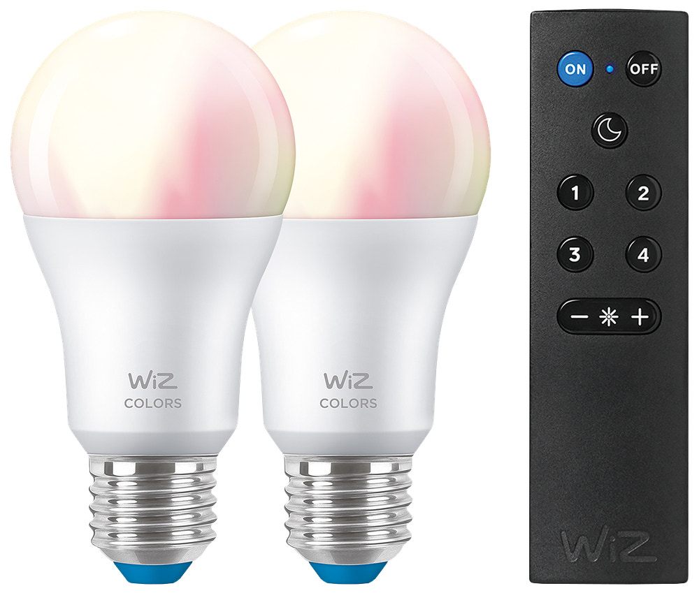 WiZ LED-lampa 8W E27 2-pack A60 + WiZmote