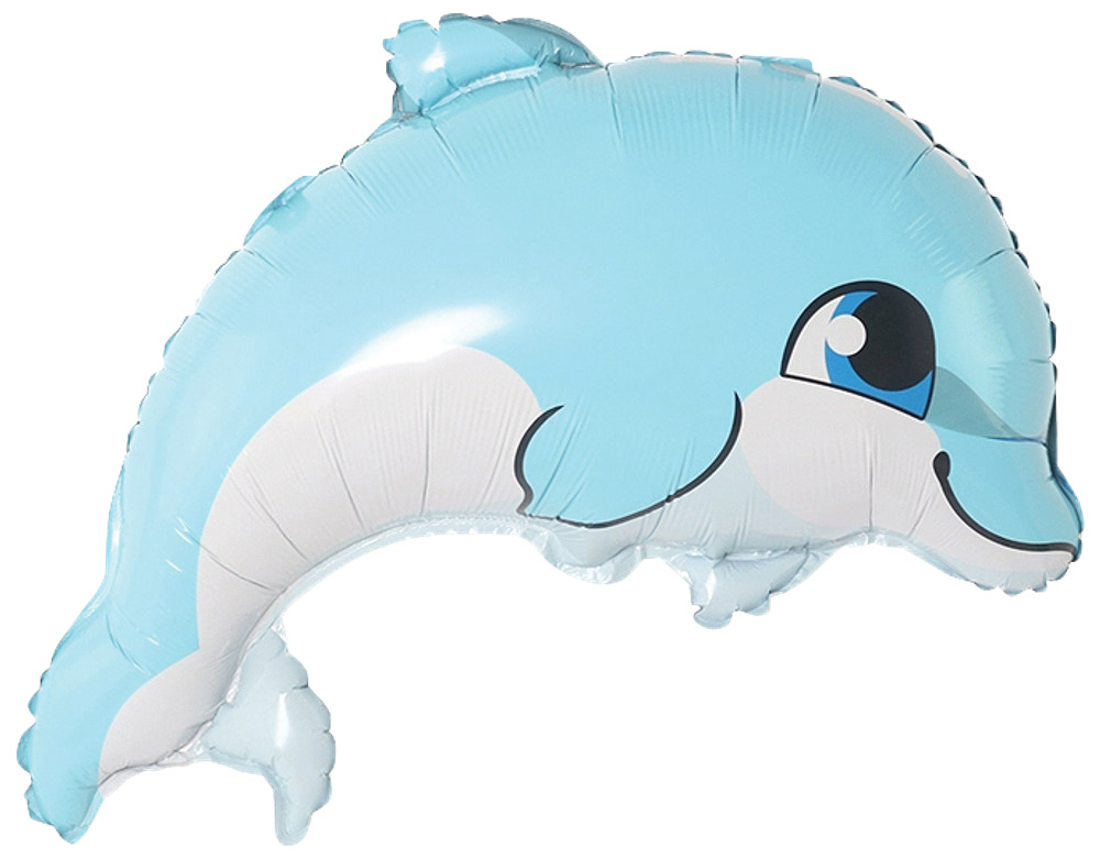 Folieballon 46 cm - Blå delfin