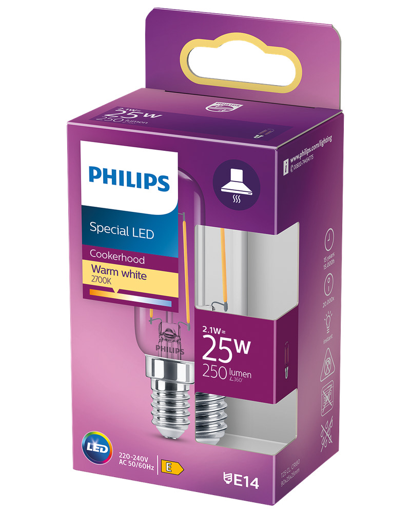 Philips LED-lampa för köksfläkt 2,1 W E14 T25L