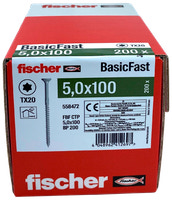 fischer Spånskrue 5 x 100 mm TX20 200 stk.