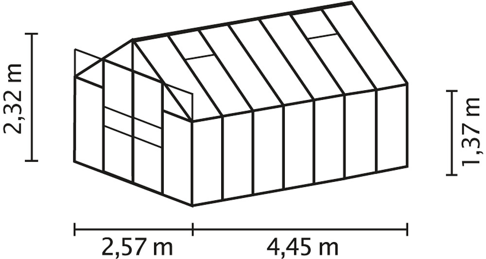 Växthus Mars 11500 grön/glas