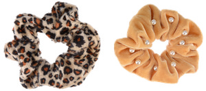 Scrunchie leopard/pärlor