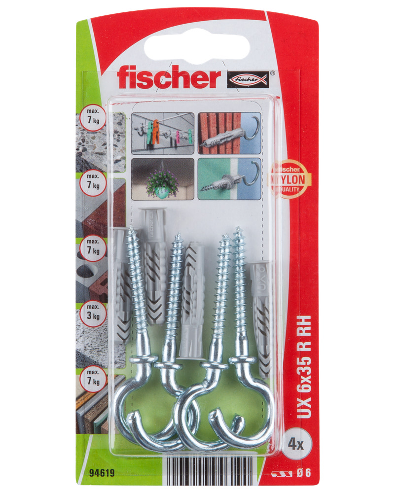 Fischer Krogdyvel uni UX 6 x 35 mm 4-pak