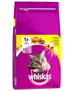 WHISKAS Tørfoder 1 år+ med kylling 3,8 kg