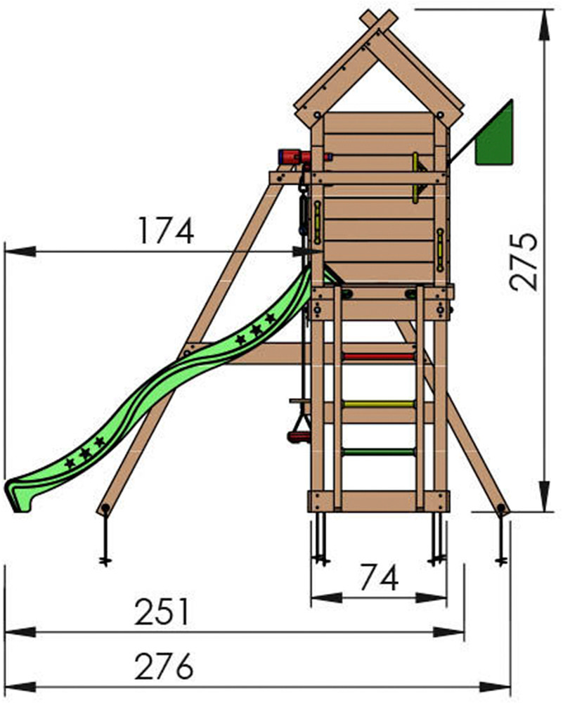 Jungle Gym Resort Legetårn m. gynge og rutschebane