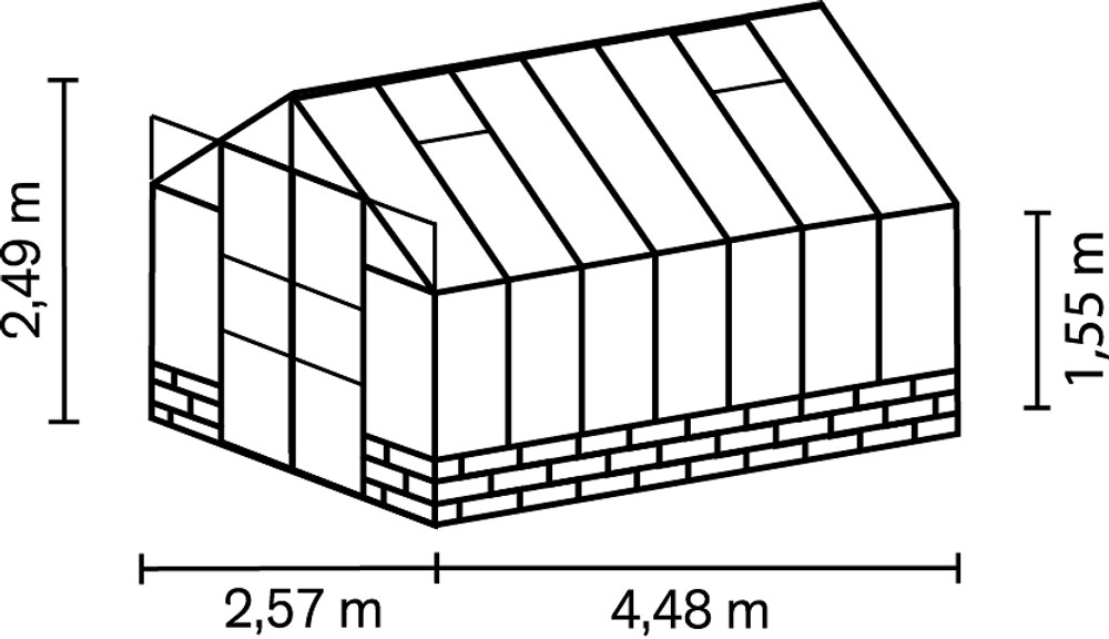 Växthus Cassandra 11500 svart med cresting