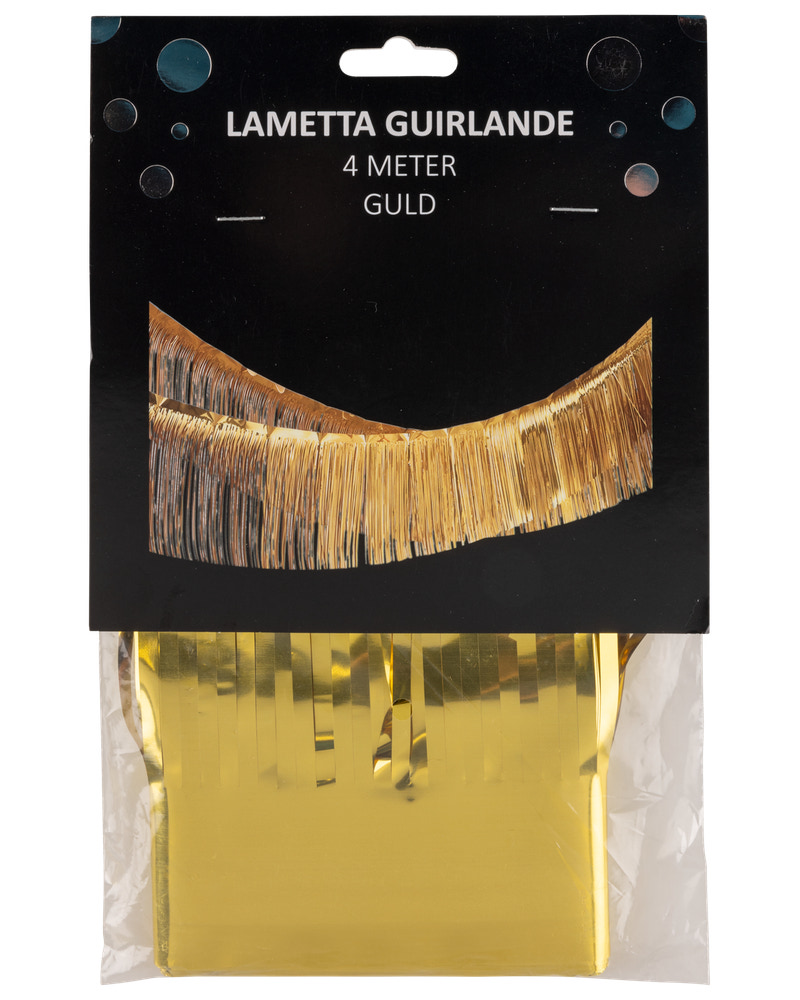 Lametta guirlande 4 meter - guld