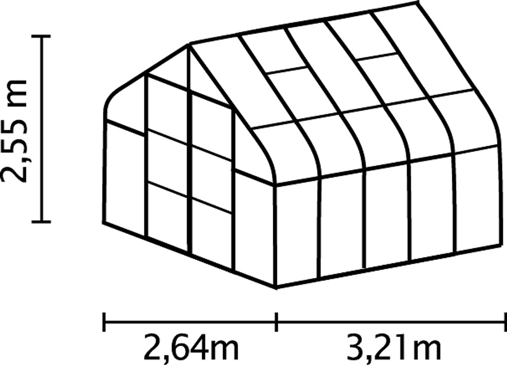 Växthus Diana 8300 svart