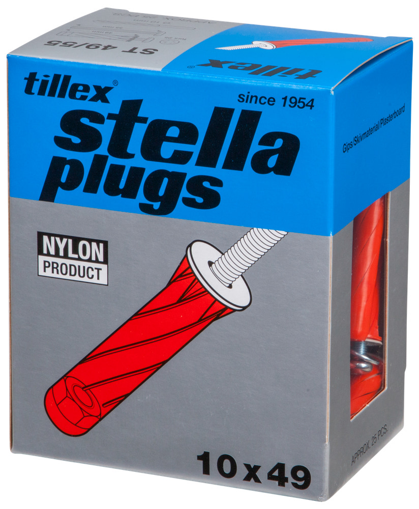 Tillex Plugs pan  5 x 55 mm - rød 25-pak