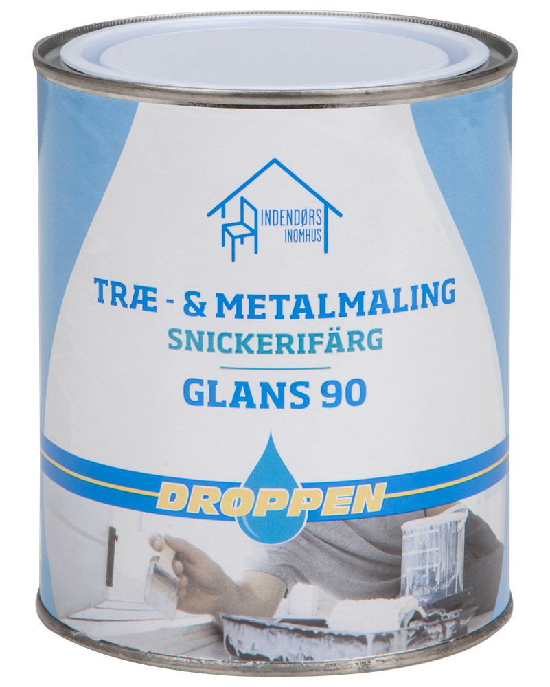 Droppen Træ og metal 0,75 L glans 90 - sort 