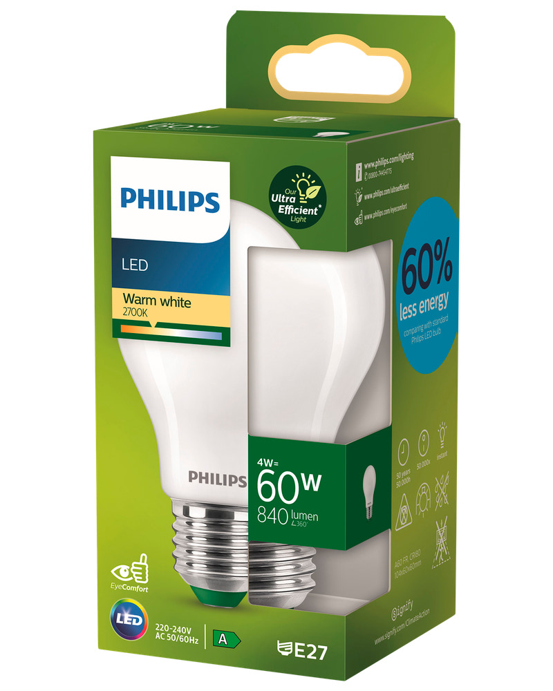 PHILIPS LED 4W E27 A60