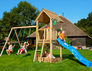 Jungle Gym Legetårn Club med gynger og rutsjebane