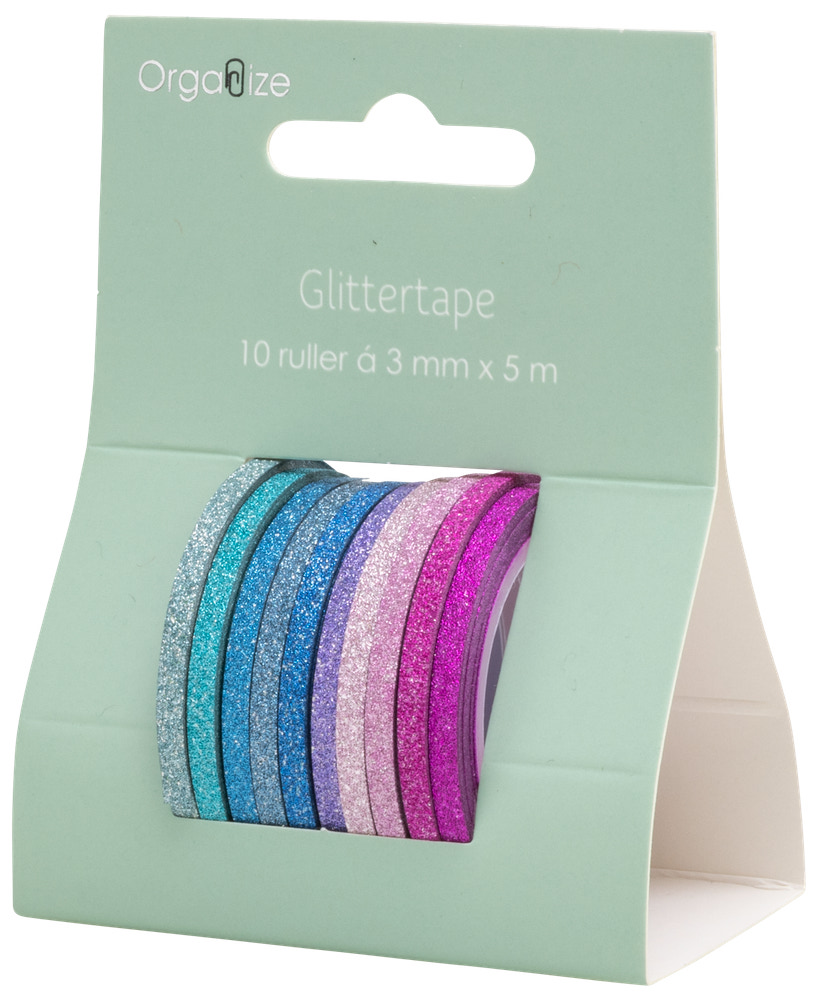 Glittertape 10-pak - Assorteret design