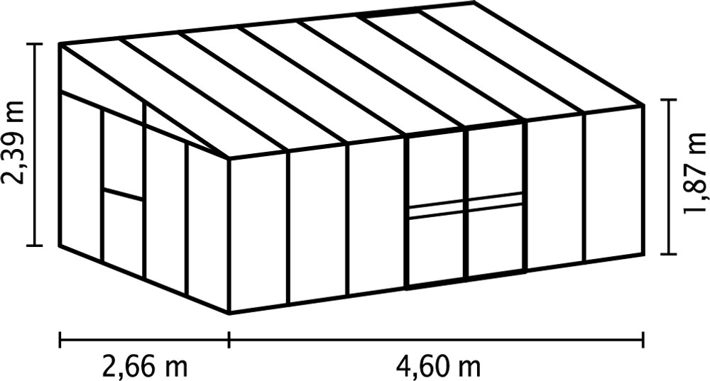 Växthus Helena 11900 svart