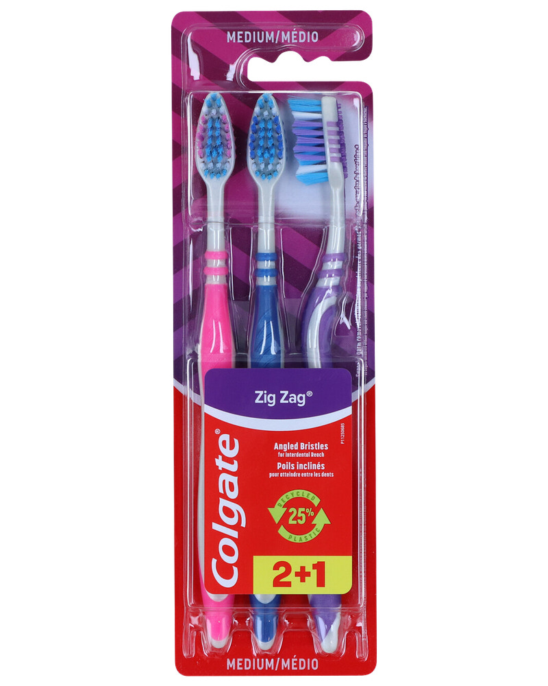 Colgate tandbørste 3-pak - ass. design