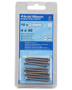 Arvid Nilsson Maskinskrue A4 PH M4 x 40 mm 10-pak