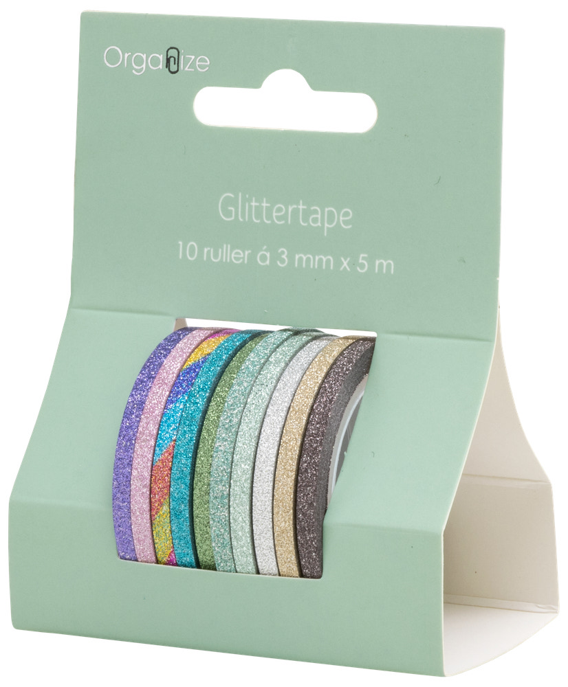 Glittertape 10-pak - Assorteret design