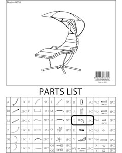 Tag t/8610 hängeliggestol