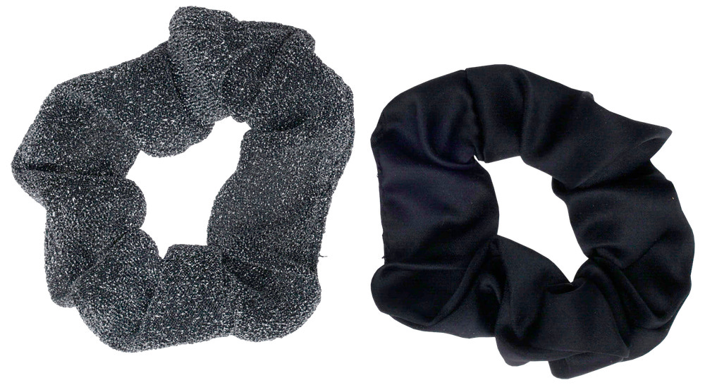 Scrunchie svart/glitter 2 st