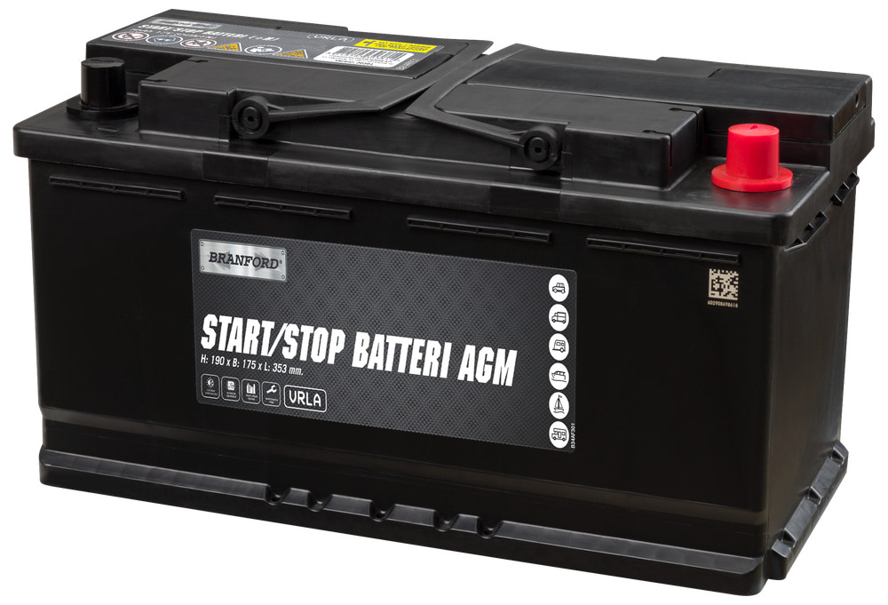 BRANFORD Start/Stop batteri AGM 12V 95 Ah (+h)