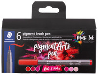 Staedtler Pensel tusch pigmentart rød/pink 6-pak