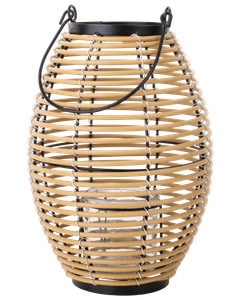 SJÖBO Lanterne med glasindsats H. 40 cm - rattan