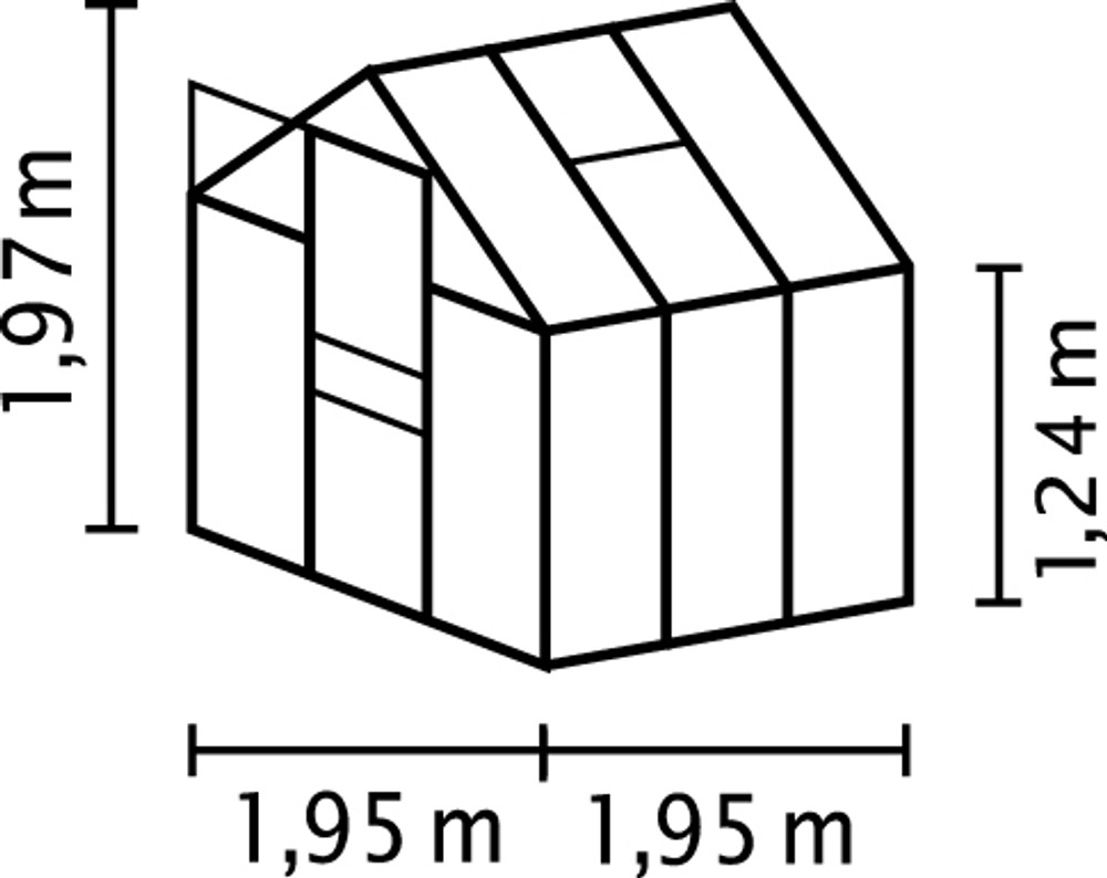 Växthus Venus 3800 grön/glas med sockel