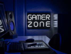 BRIGHT DESIGN Neonskilt Gamer Zone H. 28 x B. 41 cm