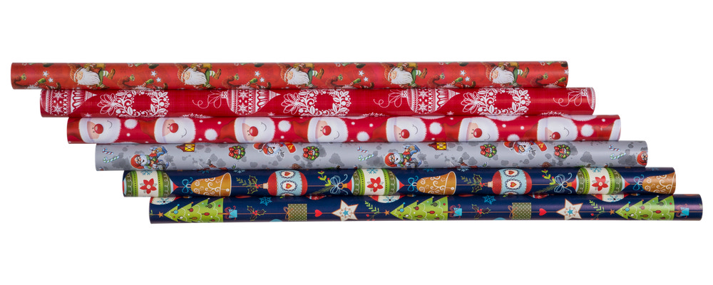 Gavepapir 10 m assorterede julemotiver