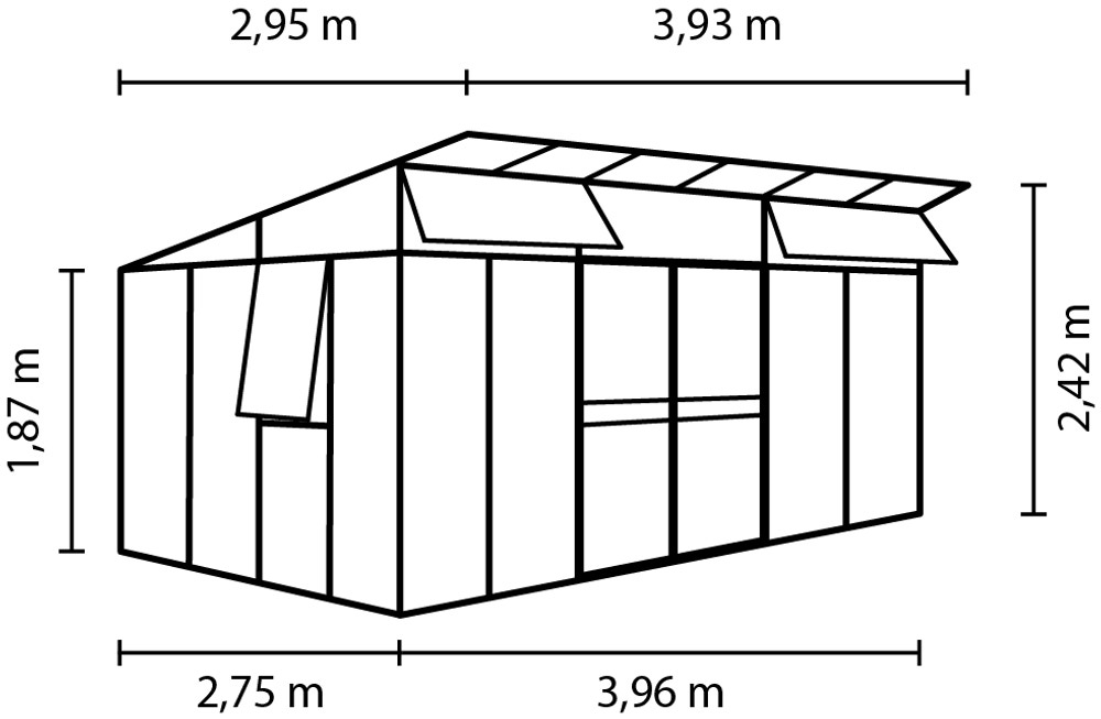 Växthus Aphrodite 11500 svart