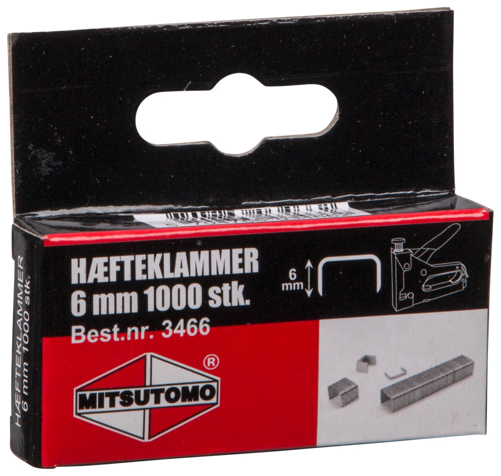 Häftklammer 6 mm 1000 st/pkt