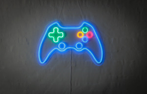 BRIGHT DESIGN Neonskilt gamepad H. 40 x B. 60 cm