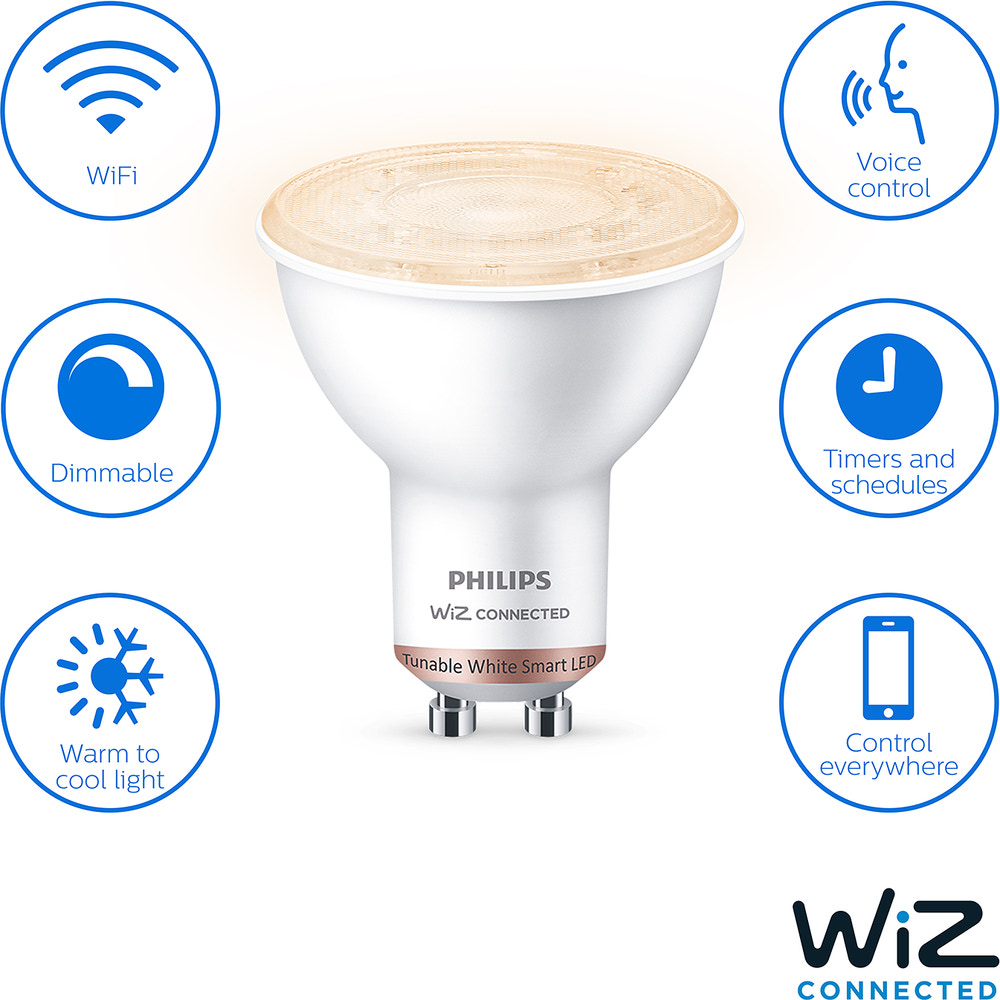 PHILIPS Smart LED-pære 4,7W GU10 - WarmToCool