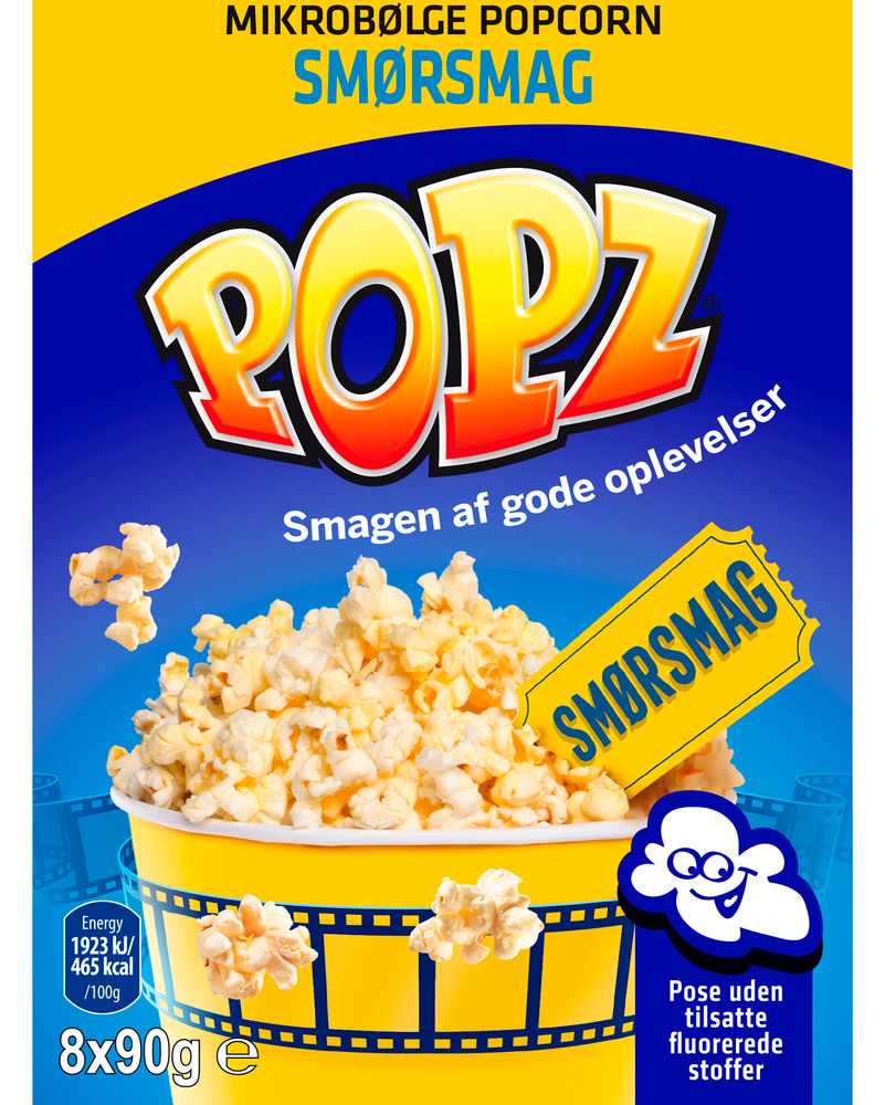 POPZ Popcorn 8 poser - assorterede varianter