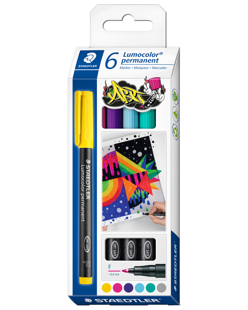 Staedtler Lumocolor permanent pen 6-pak