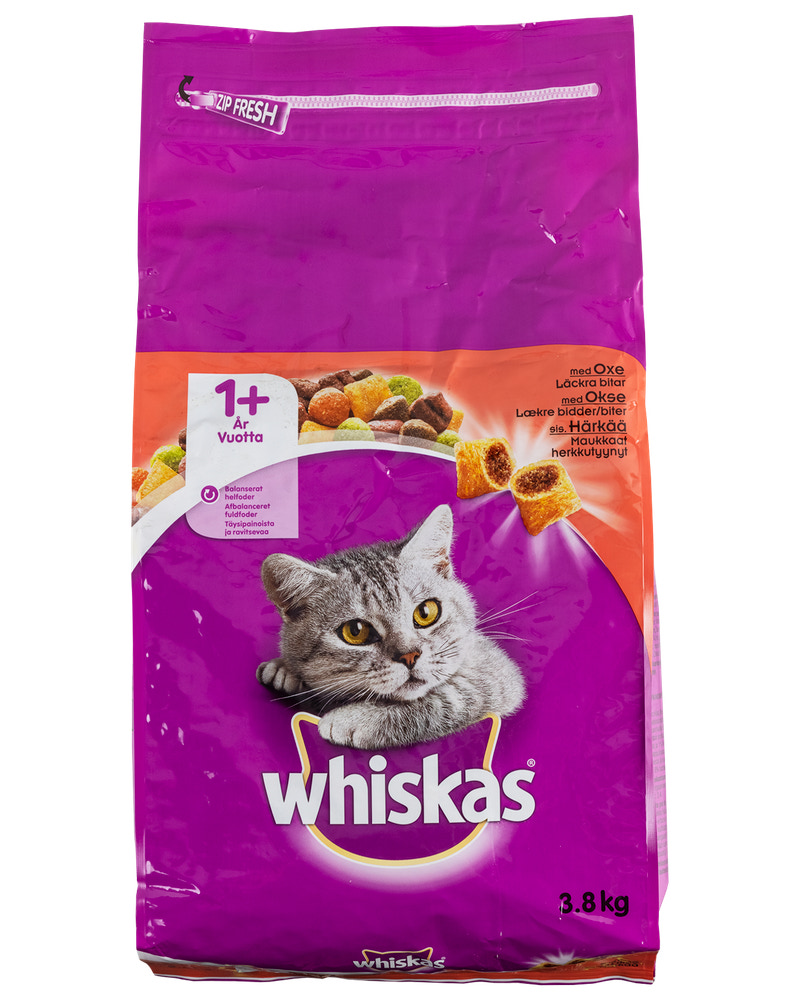 Whiskas helfoder 1+ oxe 3,8 kg