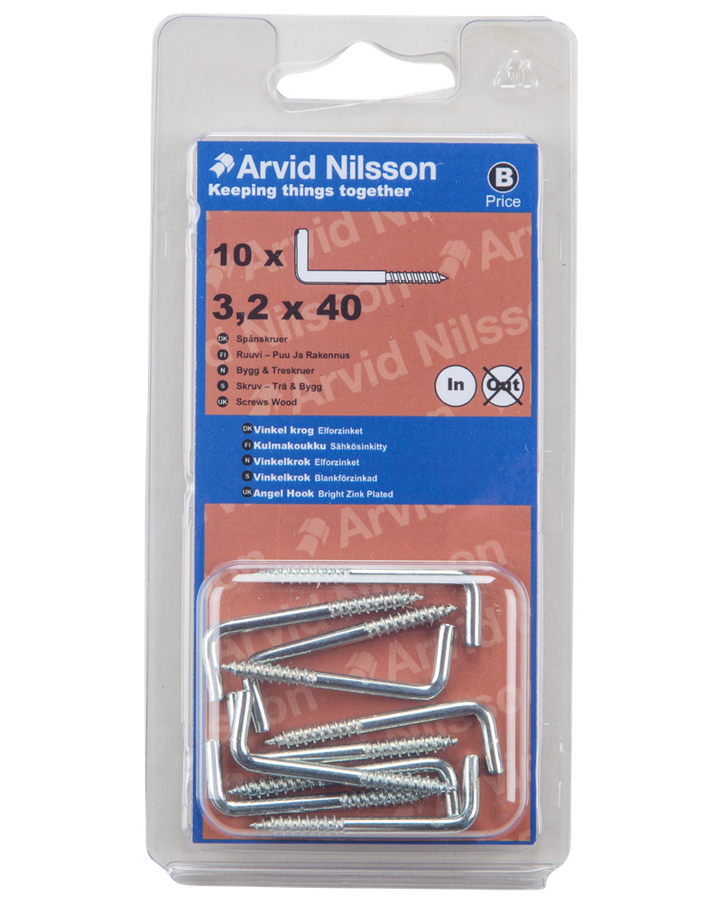 Arvid Nilsson Vinkelkrog Ø3,2 x 40 mm 10-pak