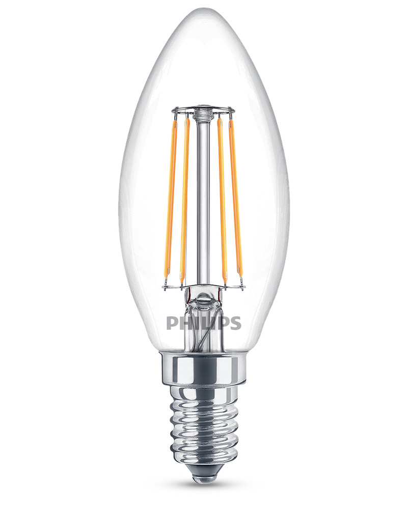 PHILIPS LED kronlampa 4,3W E14 2-pack