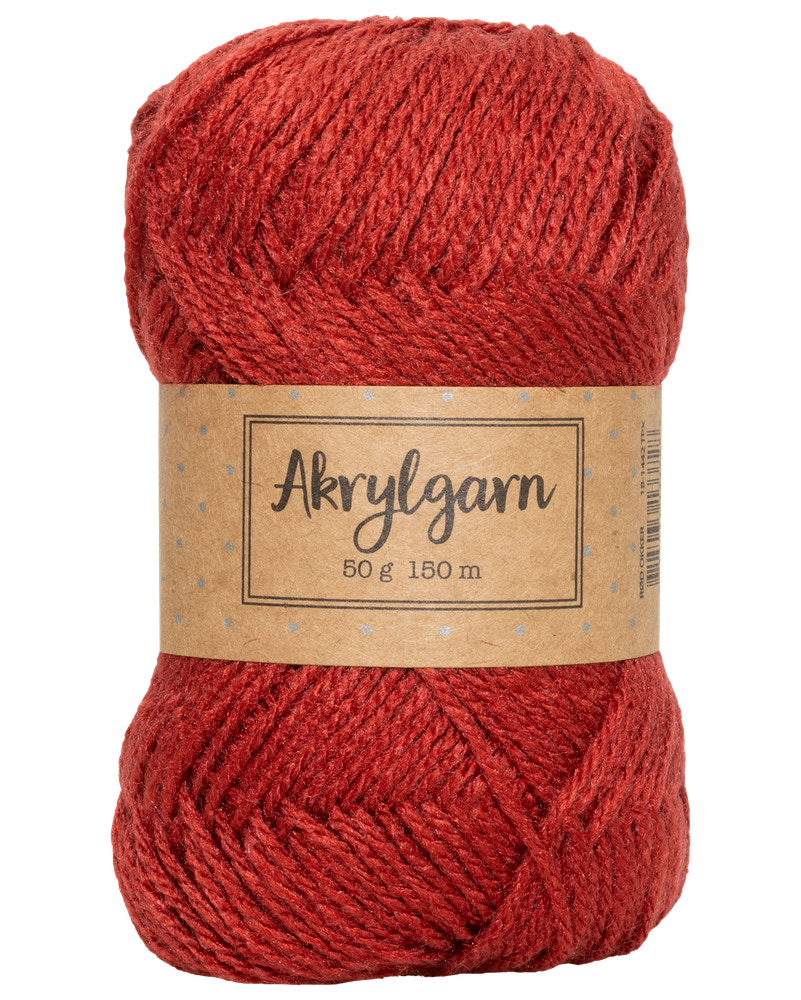 Akrylgarn 50 g rödockra