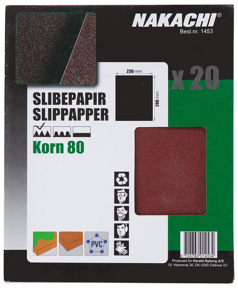 Slippapper 20 st K80 mellan