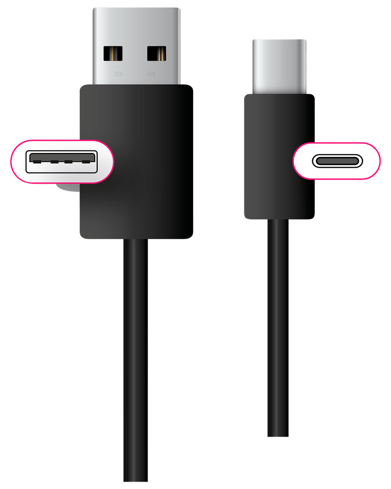 LADDKABEL USB-C 0,5M SVART