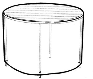 Bordovertræk H. 75 x Ø125 cm - sort