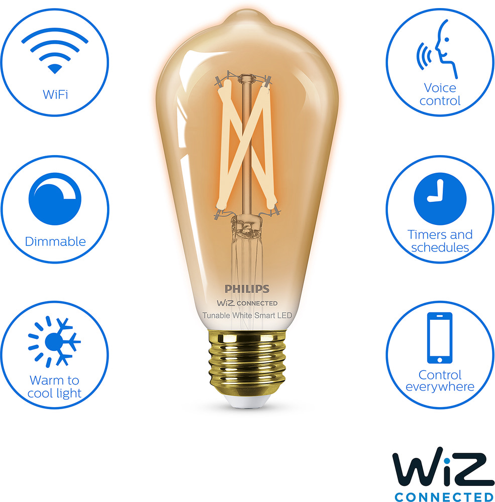 PHILIPS Smart LED-pære 7W E27 ST64 - WarmToCool