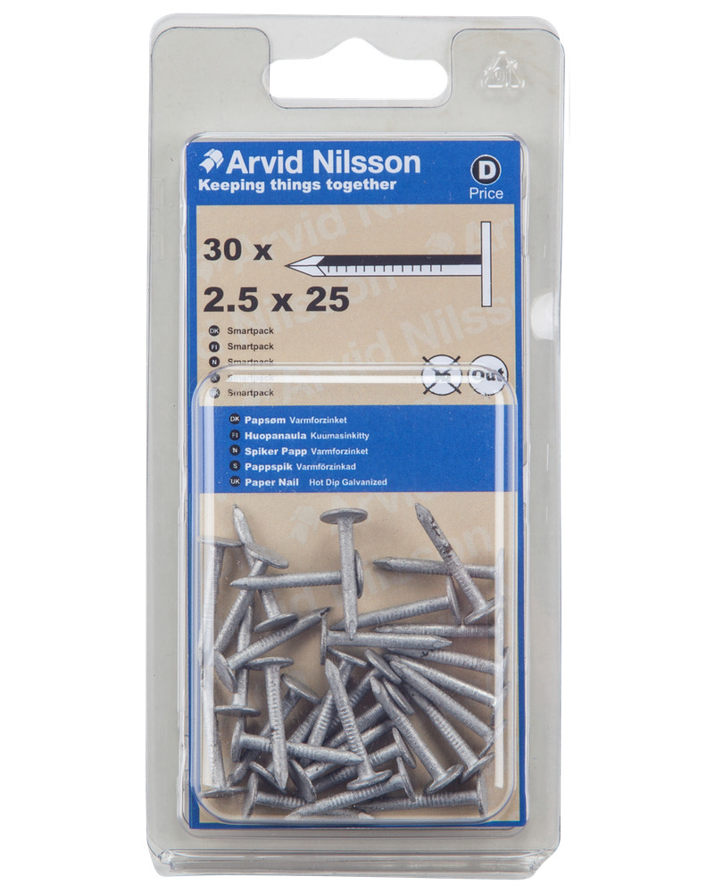 Arvid Nilsson Papsøm 2,5 x 25 mm 30-pak