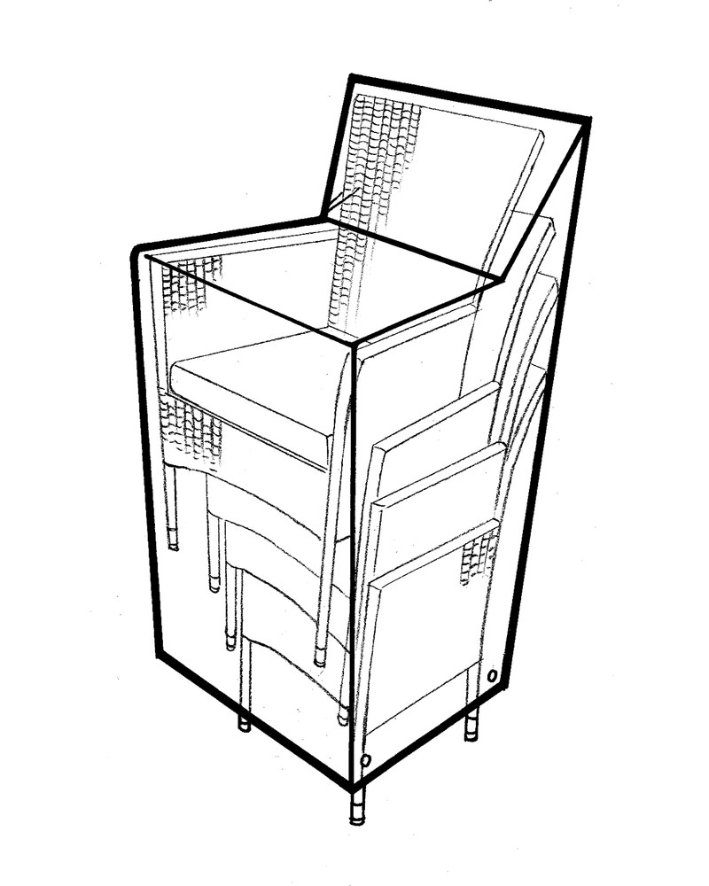 Stoleovertræk 117 x 63 x 66 cm - sort