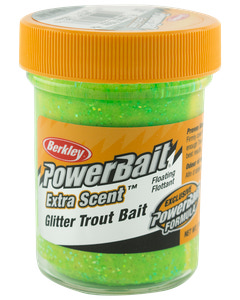 Powerbait green/yellow glitter