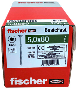 fischer Spånskrue 5 x 60 mm TX20 200 stk.