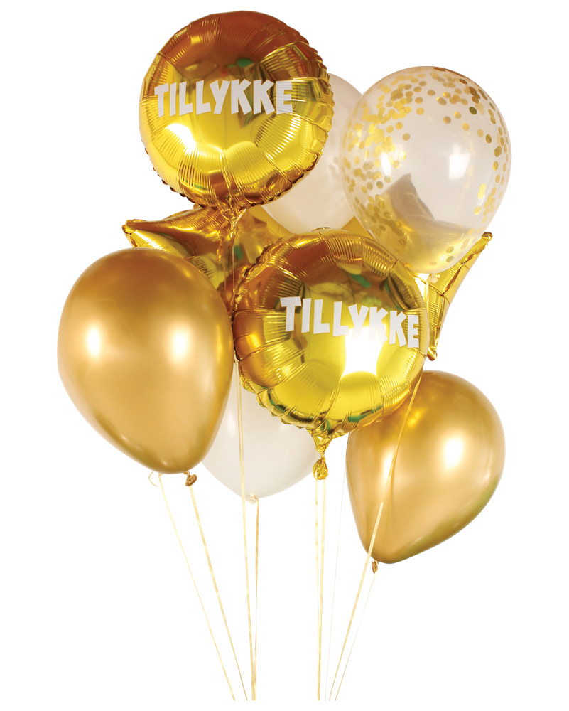 Ballonbuket guld 10-pak